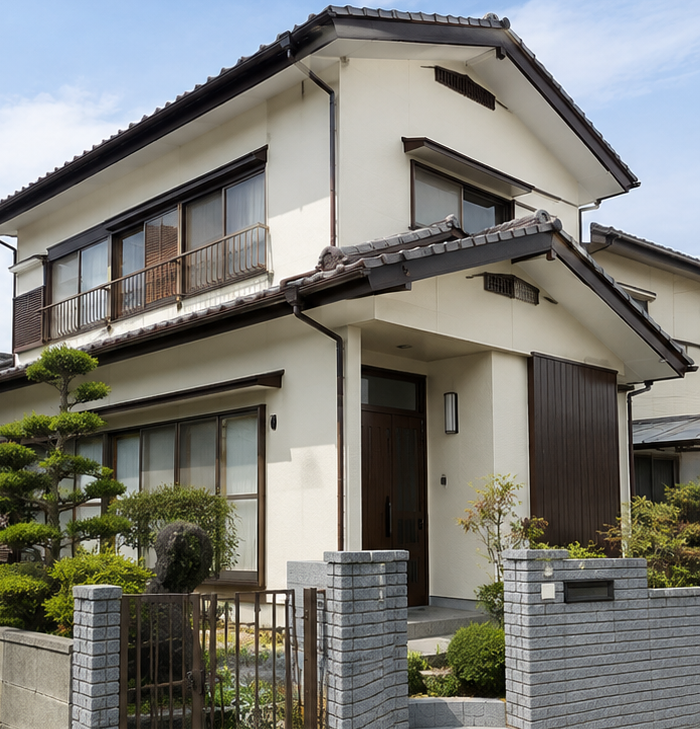 塗り替えを終えた世田谷区の和風戸建て住宅の外観